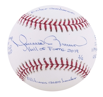 2019 Mariano Rivera Signed OML Manfred Baseball With Multiple Inscriptions Including "Hall of Fame 2019" - 1/6 (Steiner)